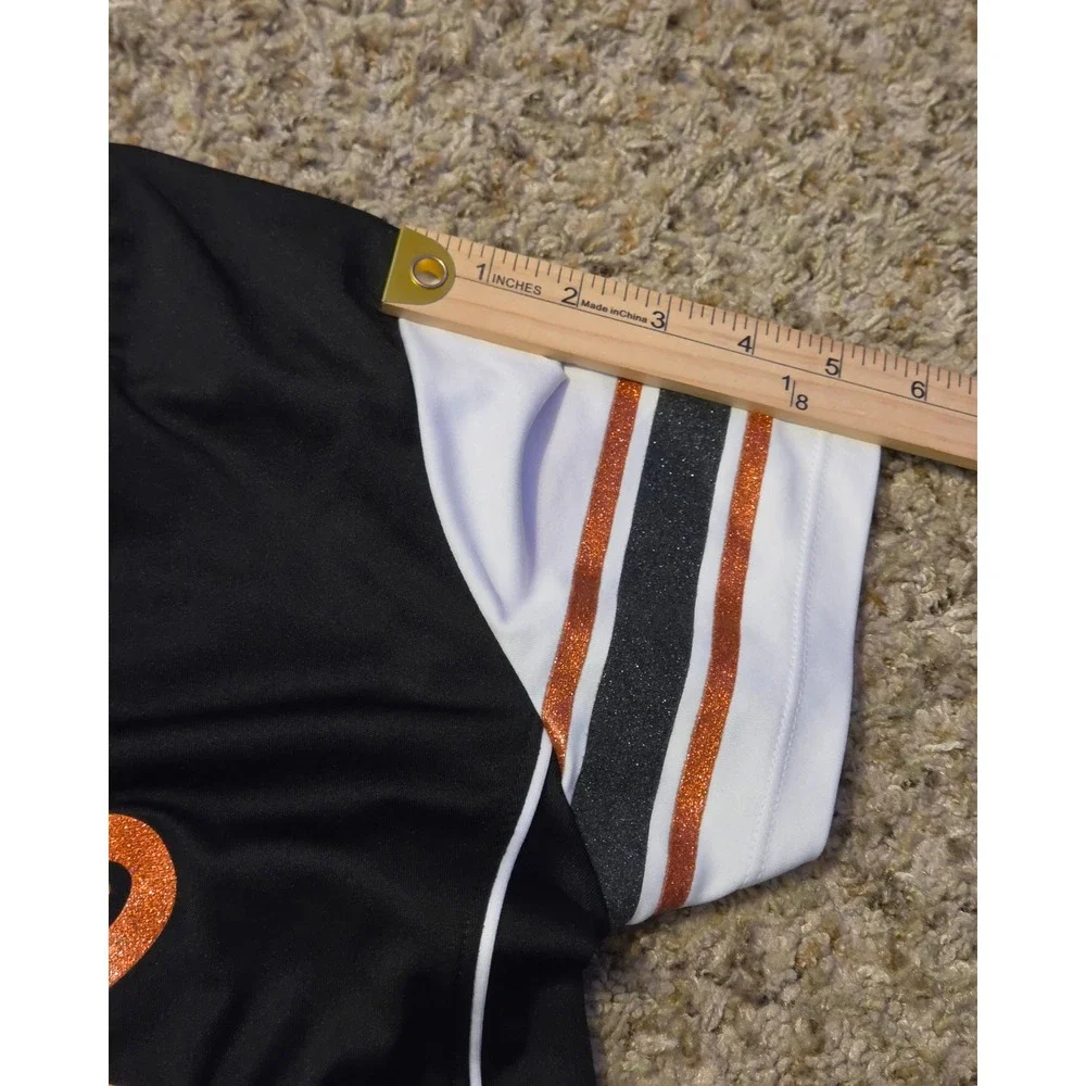 MLB Short Sleeve Baltimore Orioles T-Shirt Womens Size Small‎ Black White Orange